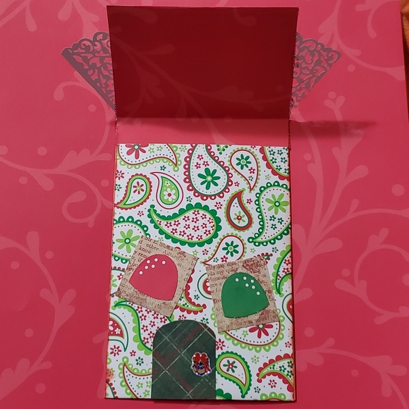 🎄 HAND CRAFTED Christmas collage house envelope pocket set of two - Picture 6 of 7